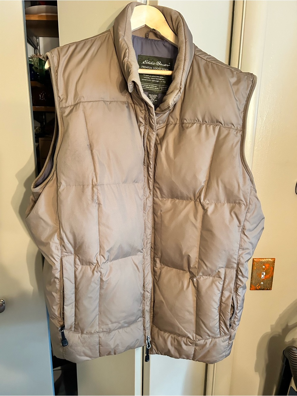 Eddie Bauer Men’s Quilted Down Vest - Tan